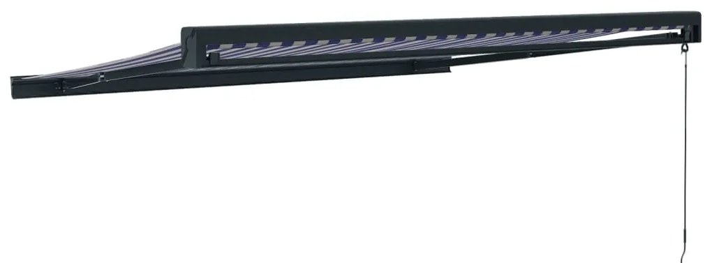 Toldo retrátil 3,5x2,5 m tecido e alumínio azul e branco