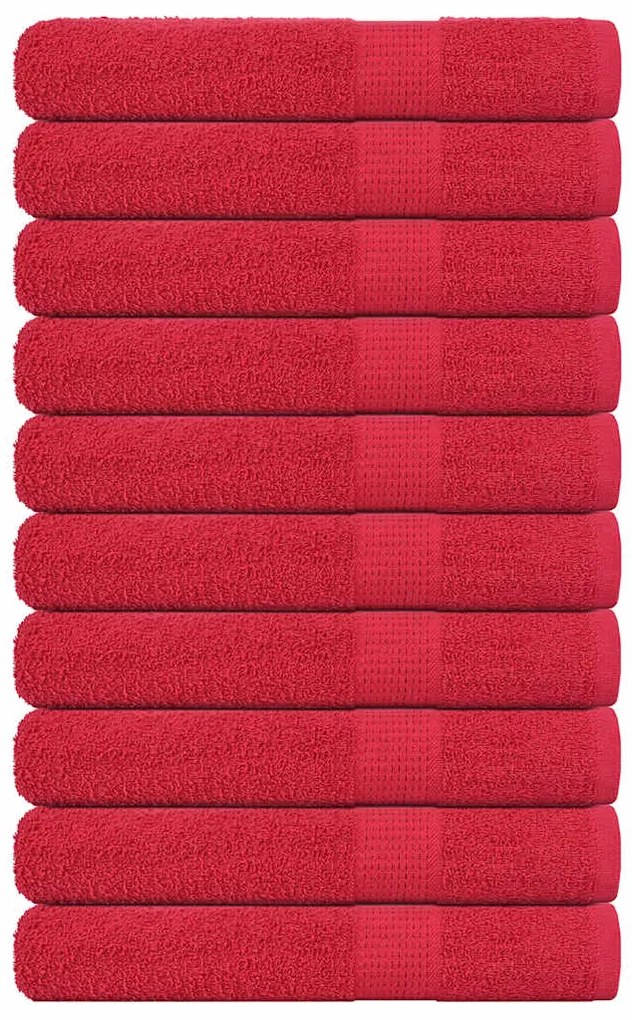 Toalhas 10 pcs 100x200 cm 360 gsm 100% algodão vermelho