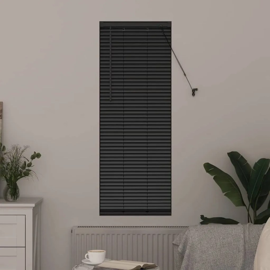 Persiana de Janela com cortinas Outros Manual Preto 80 x 130 cm Alumín