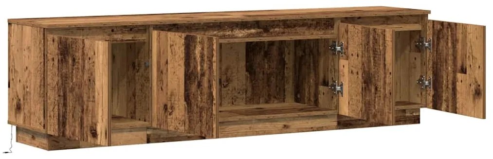 Armário de TV com LED Madeira Velha 180x38x49 cm Madeira de Engenharia