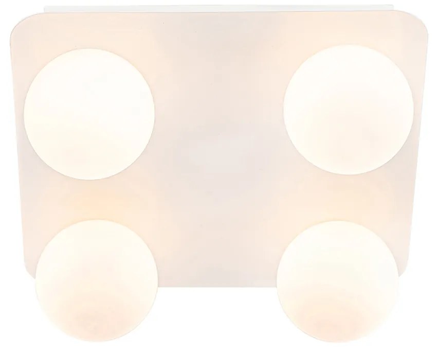 Candeeiro de teto moderno branco quadrado 4 luzes - Cederic Moderno