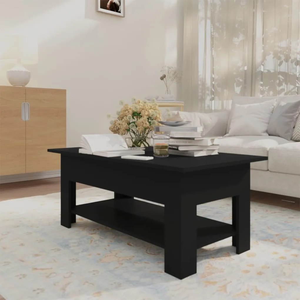 Mesa de centro 102x55x42 cm derivados de madeira preto