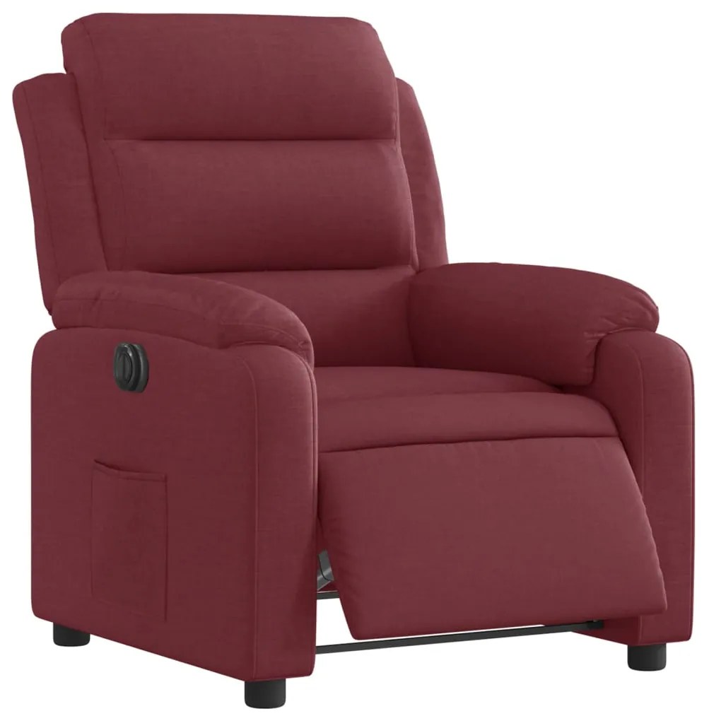 Poltrona elétrica reclinável tecido vermelho tinto