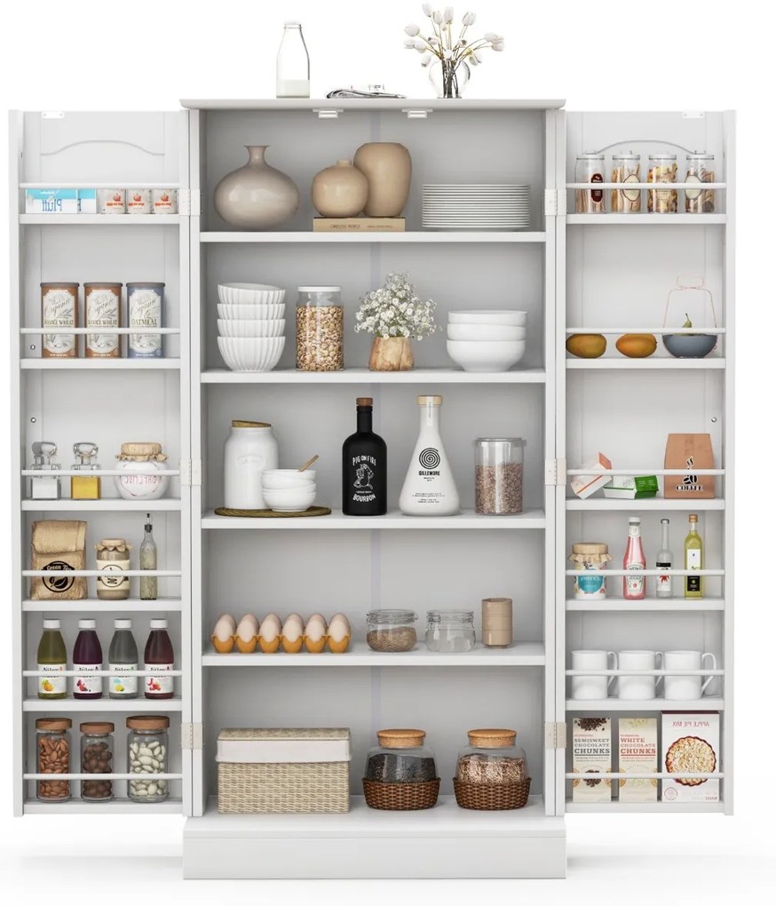 Armario Despensa com 2 portas e 16 moderno para sala de jantar 60 x 40 x 120 cm Branco