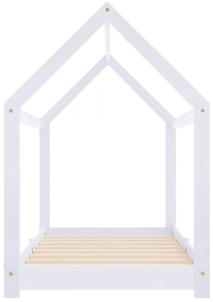 Estrutura de cama para crianças 70x140 cm pinho maciço branco