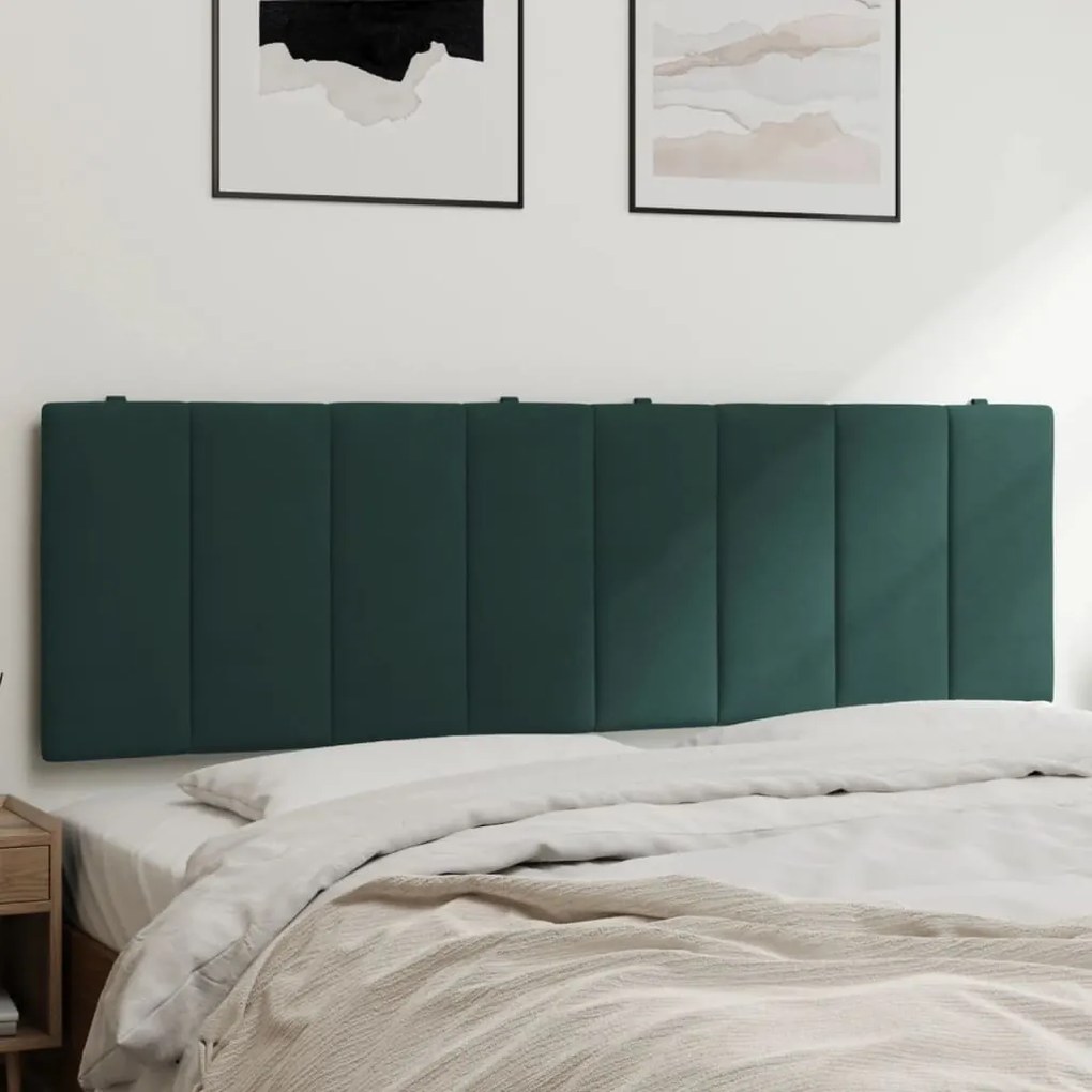 Almofadão de cabeceira 160 cm veludo verde-escuro