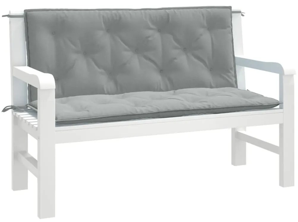 vidaXL Almofadões banco jardim 2pcs 120x50x7cm mesclado cinza-claro