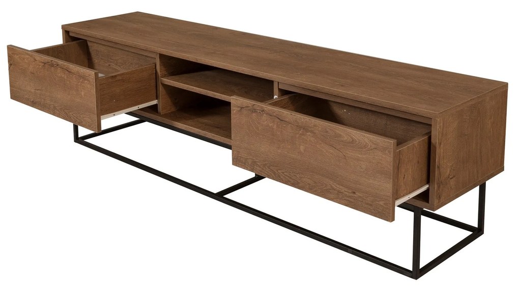 Conjunto de Móveis de Sala Laxus – Nogueira/Preto – 90x39x40 cm