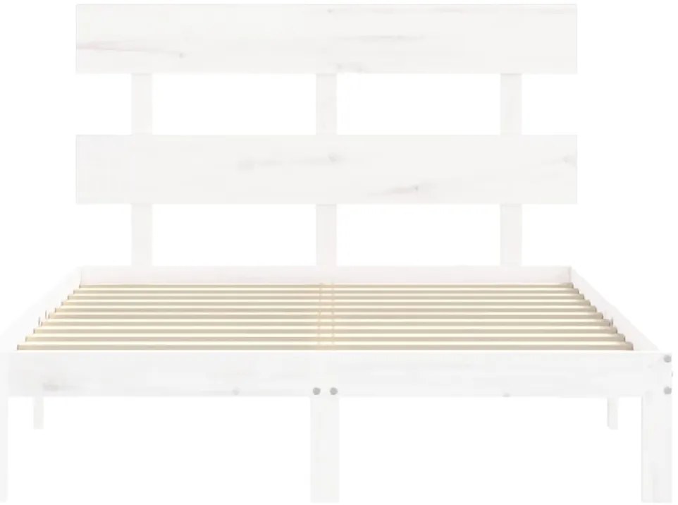 Cama sem colchão 120x200 cm madeira de pinho maciça branco