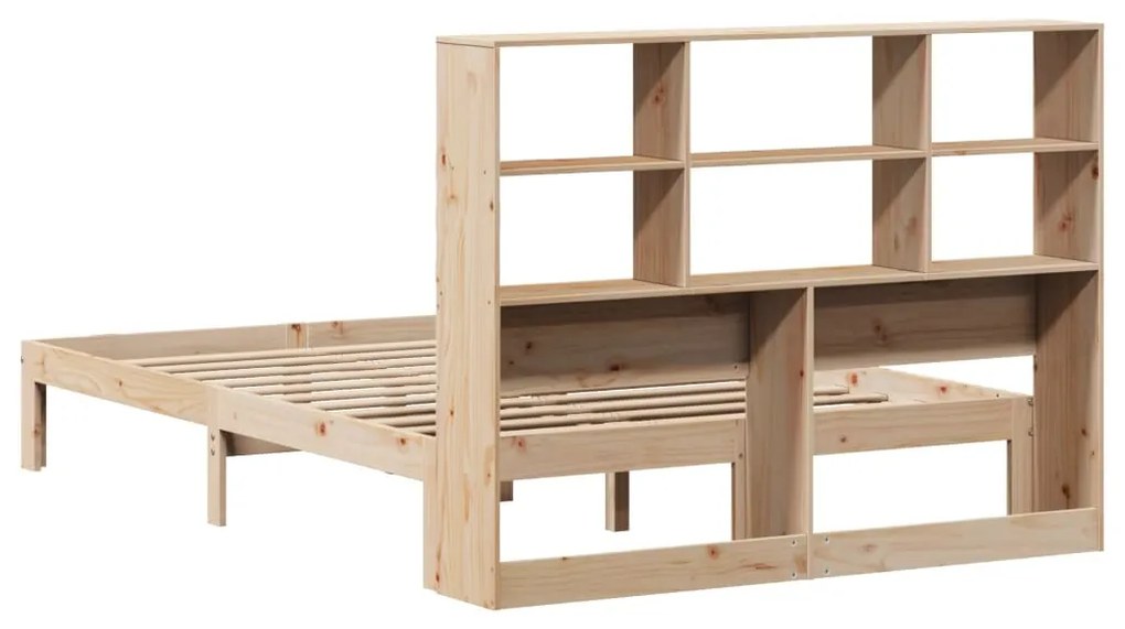 Cama com estante sem colchão 135x190 cm pinho maciço