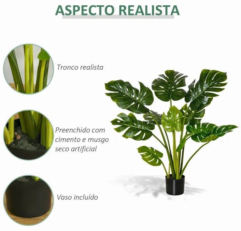 Planta Artificial Tropical Costela de Adão de 110cm