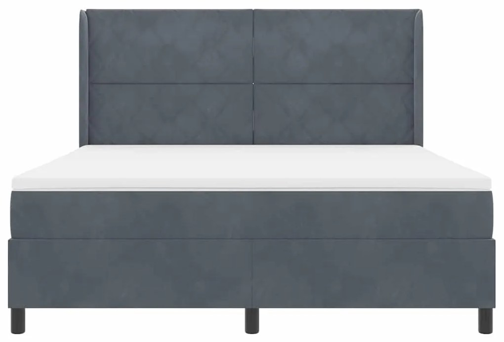 Cama Box com Colchão e LED vidaXL Cinza Escuro 180x200 cm Veludo