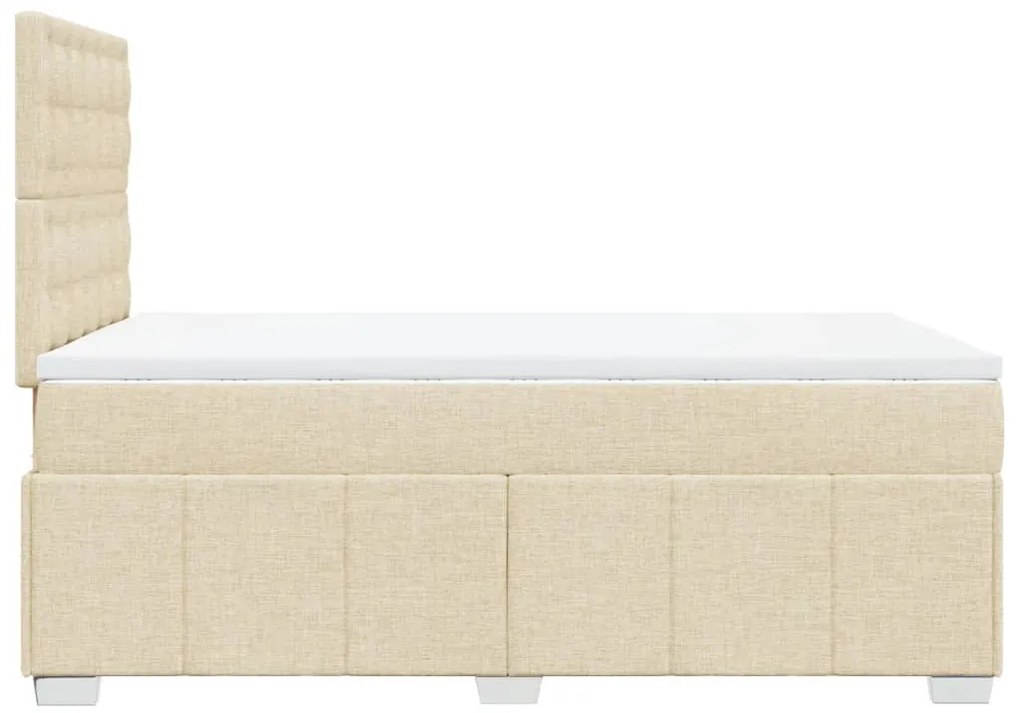 Cama boxspring com colchão 120x190 cm tecido cor creme