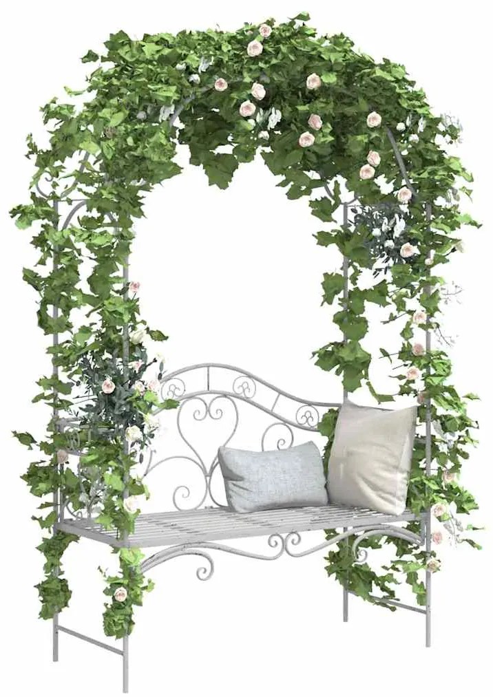 Banco Branco Metal 121 x 48 x 200 cm Inserções Decorativas