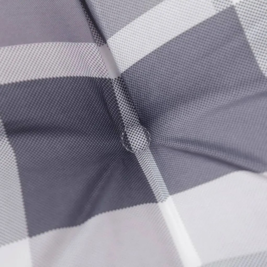 Almofadões p/ cadeira terraço 2 pcs tecido oxford xadrez cinza