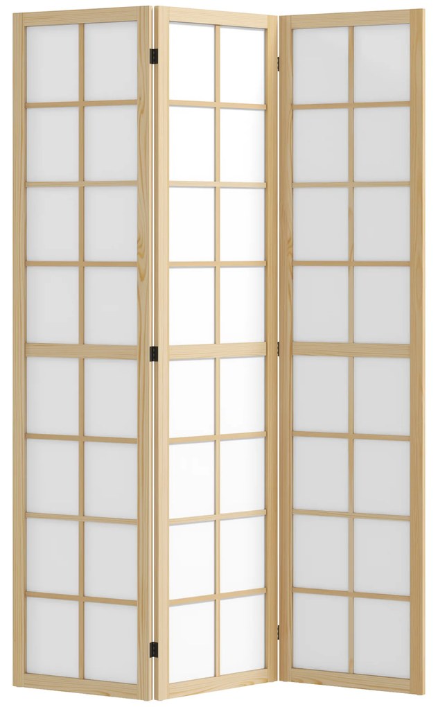 HOMCOM Biombo Dobrável de 3 Painéis Separador de Ambientes de Interior para Sala de Estar Dormitório e Escritório 120x170 cm Madeira e Branco