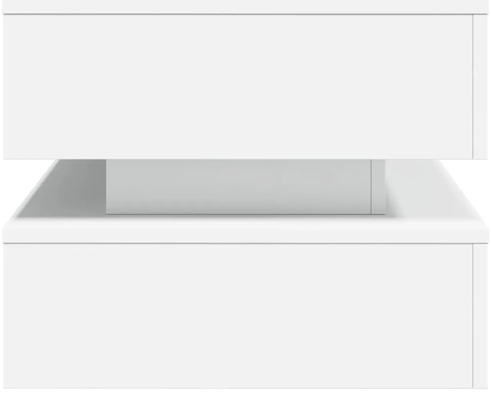 Mesa de centro com luzes LED 90x50x40 cm branco