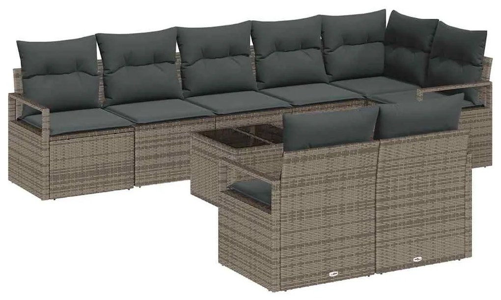 Conjunto de Sofás de Jardim vidaXL de 8 Peças com Almofadas Vime Sinté