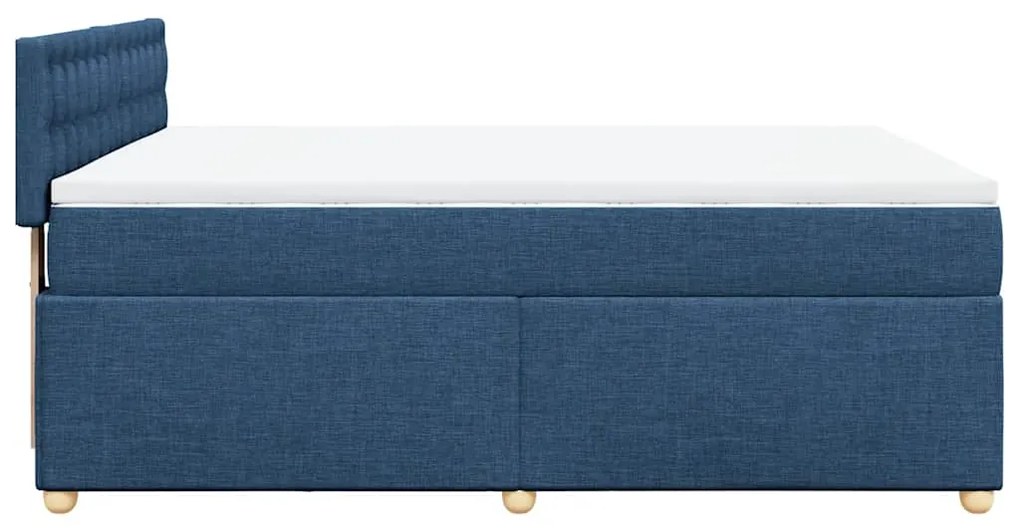 Cama com molas/colchão 140x190 cm tecido azul