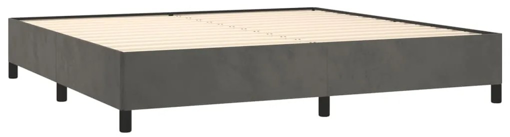 Estrutura de cama sem colchão 200x200 cm veludo cinzento-escuro