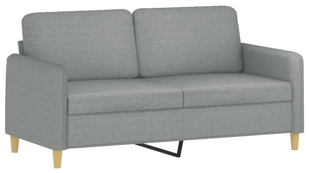 3 pcs conjunto de sofás com almofadões tecido cinzento-claro