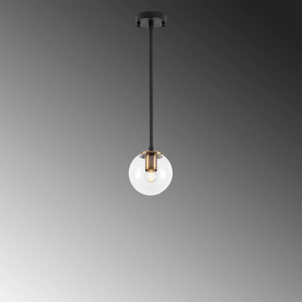 Candeeiro de Teto Akkas – Preto – 15 x 15 x 61 cm