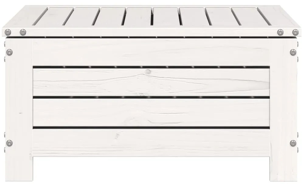 Apoio pés para jardim 62x63,5x32 cm pinho maciço branco
