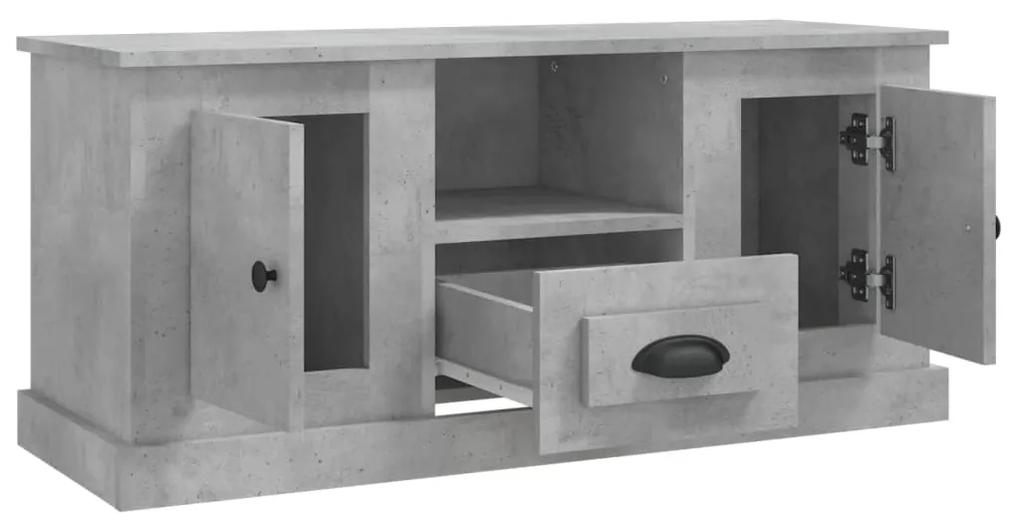 Móvel p/ TV 100x35,5x45 madeira processada cinzento cimento