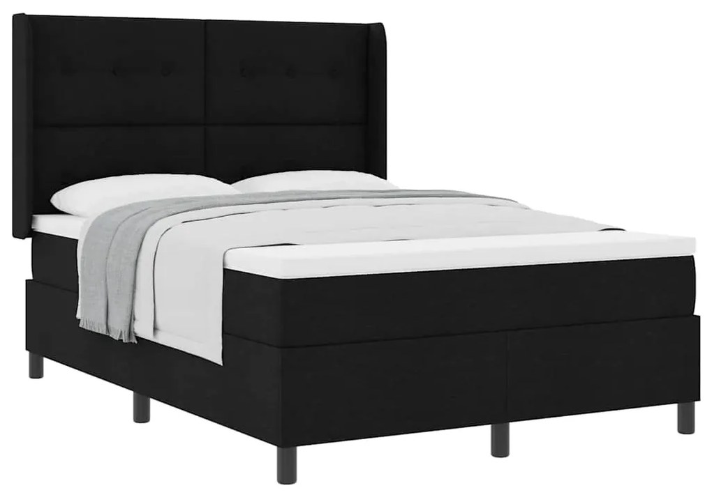 Cama Box com colchão Preto 140x200 cm em tecido