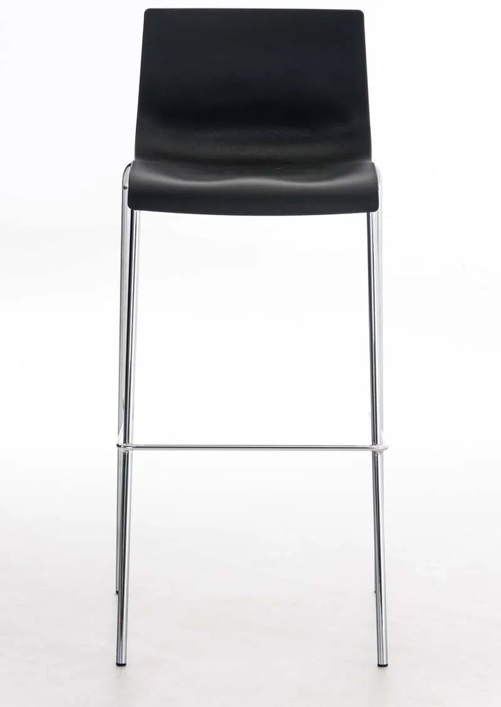 Banco de bar Hoover em plástico e com estrutura cromada 43 x 100 x 48 cm Preto