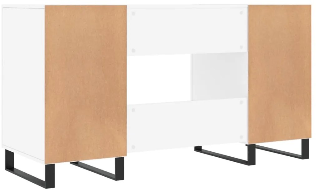 Secretária 140x50x75 cm derivados de madeira branco brilhante