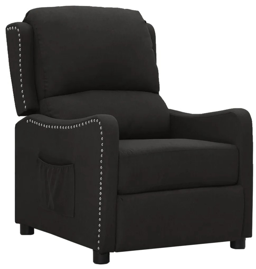 vidaXL Poltrona reclinável tecido preto