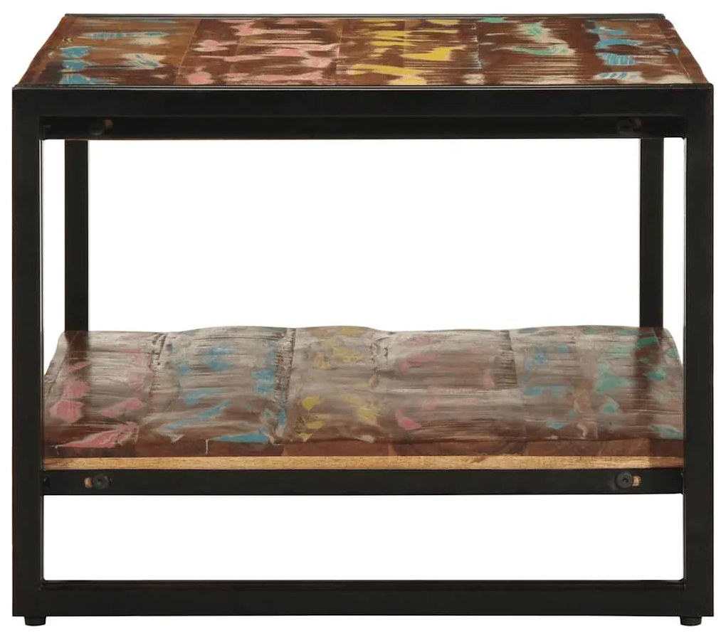 Mesa de centro multicor 90x50x38 cm madeira maciça recuperada