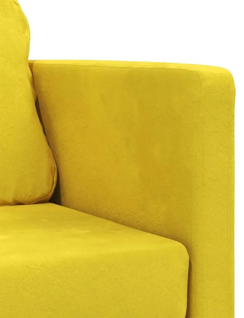 Sofá-cama sem pés 122x204x55 cm veludo amarelo-escuro