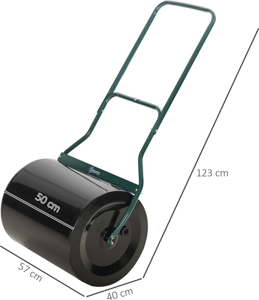 Rolo de relva para jardim com capacidade de 60L preenchível com areia ou água de 50 cm de diâmetro preto