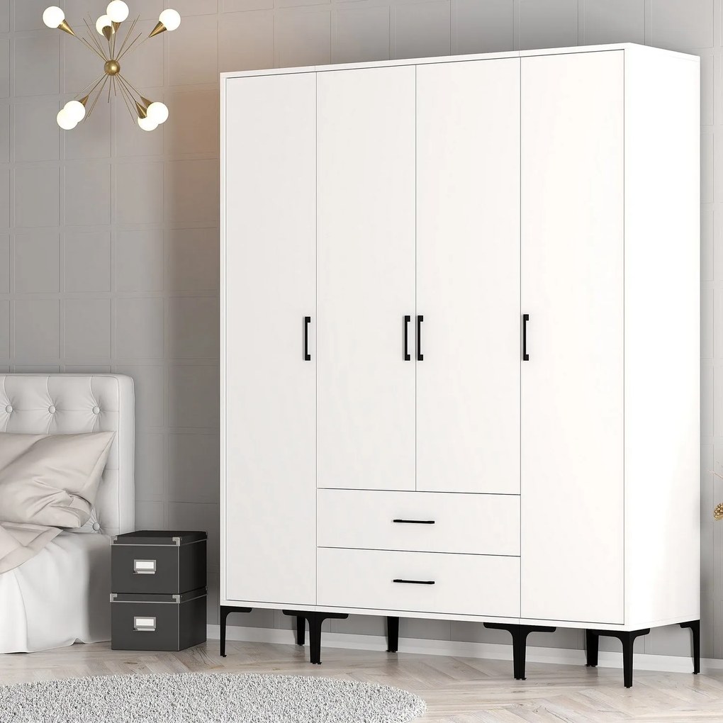 Roupeiro Kumsal STS – Branco – 160x47,5x201,4 cm