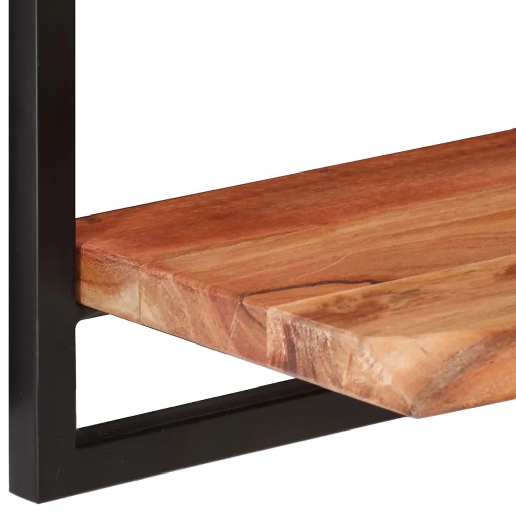 Prateleiras de parede 2 pcs 100x24x35 cm acácia maciça e aço