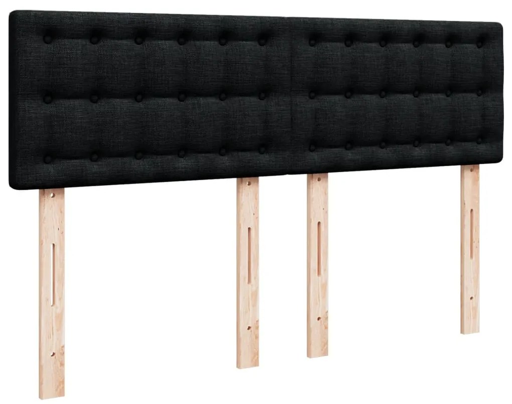 Cama com molas/colchão 140x200 cm tecido preto