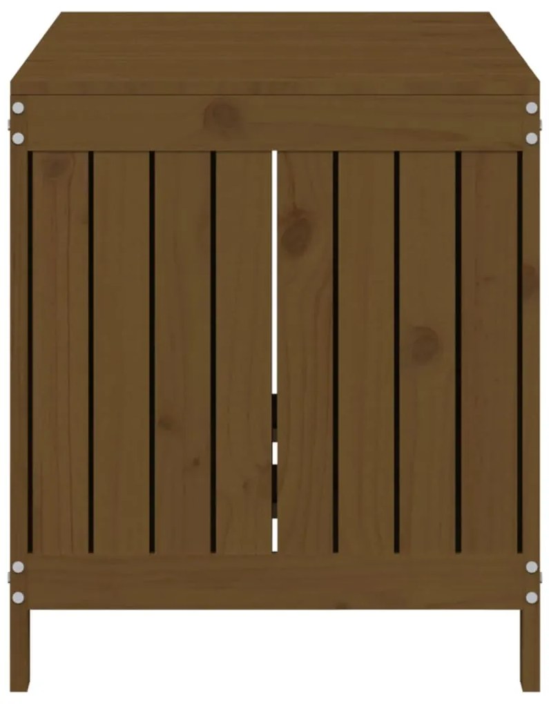 Caixa de arrumação jardim 121x55x64cm pinho maciço castanho-mel