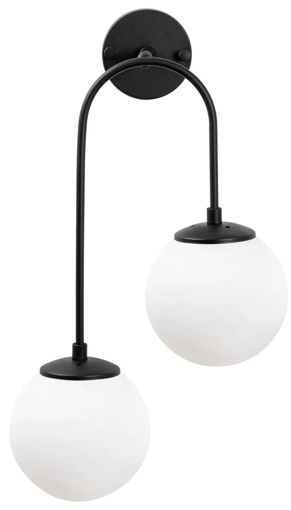 Candeeiro de Parede Jewel – Preto e Branco – 30 x 24 cm