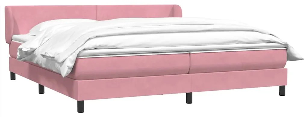 Cama com molas/colchões 180x220 cm veludo rosa