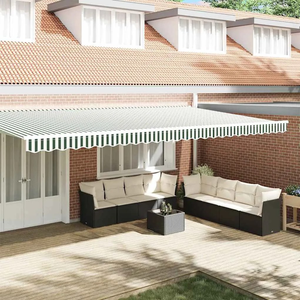 vidaXL Valência de Toldos pra Estrutura de 6 m, Verde e Branco, 5,8 x 0,2 m