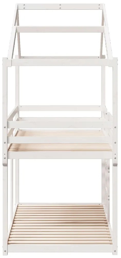 Beliche com telhado 75x190 cm madeira de pinho maciça branco
