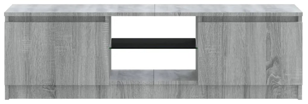 Móvel de TV com luzes LED 120x30x35,5 cm cinzento sonoma