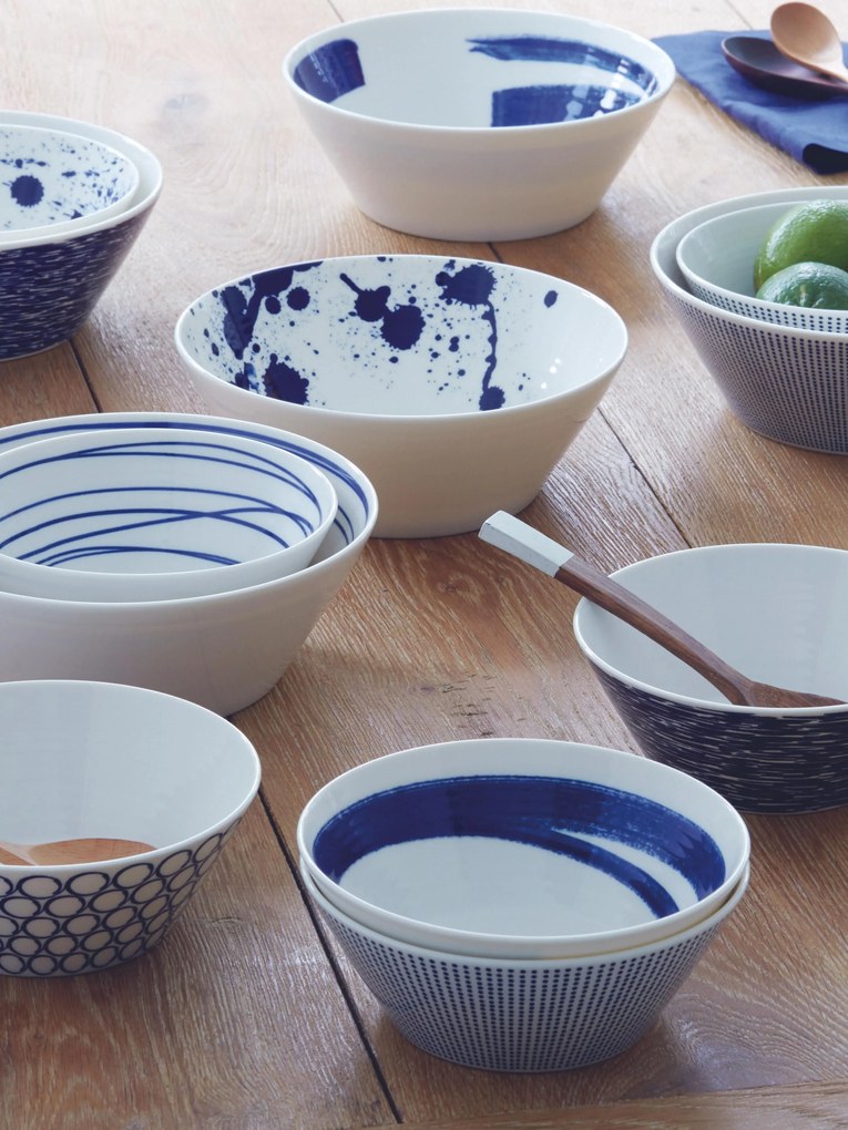 Taças de petiscos em porcelana Pacific Blue, 6 uni.