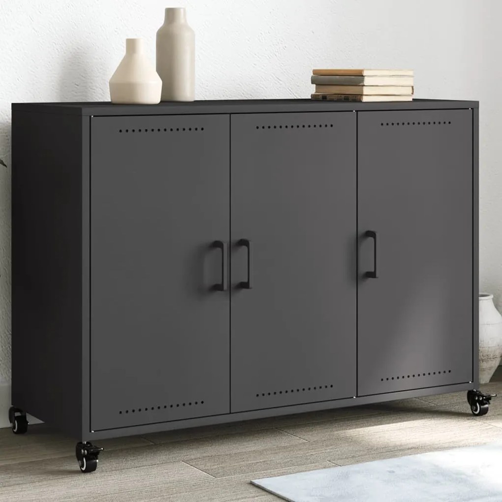 vidaXL Aparador 100,5x39x72 cm aço preto