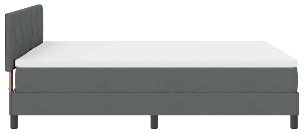 Camas Box Spring com Colchão Cinza Escuro 140x190 cm Tecido