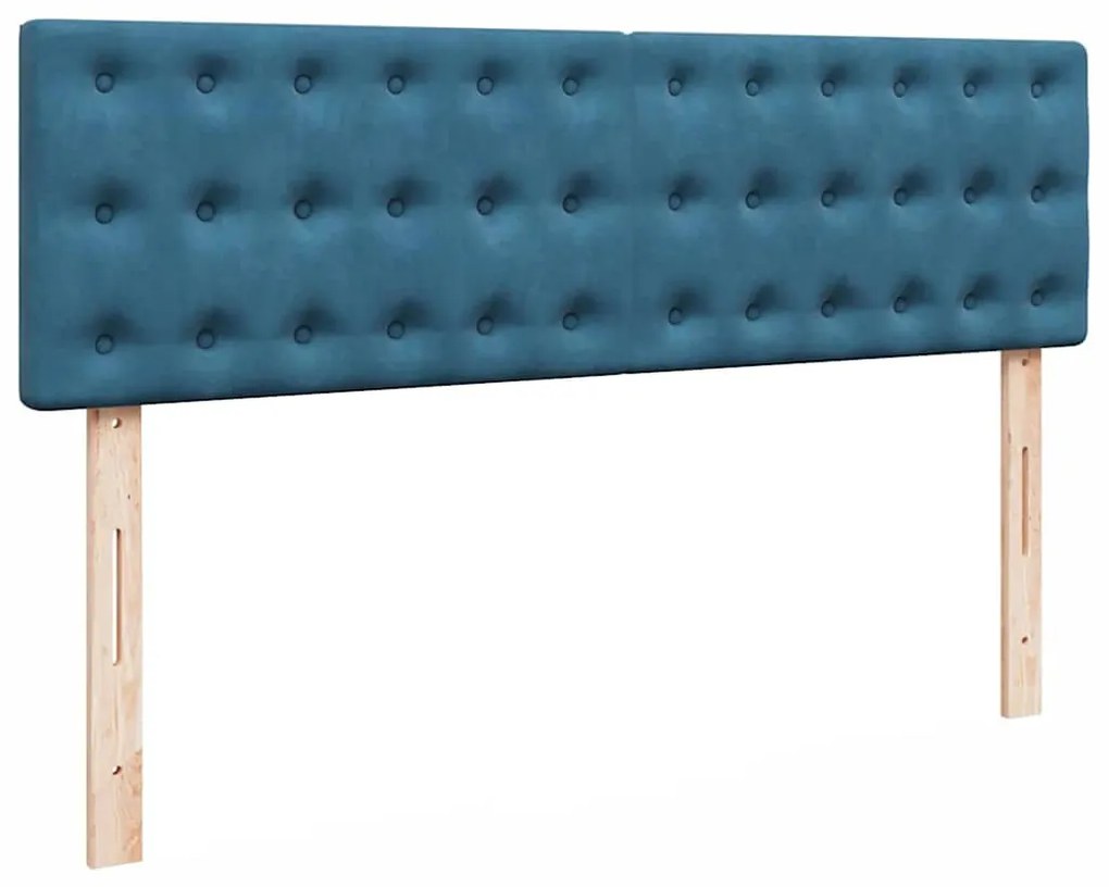 Estrutura de cama otomana com colchão 140x200 cm azul escuro