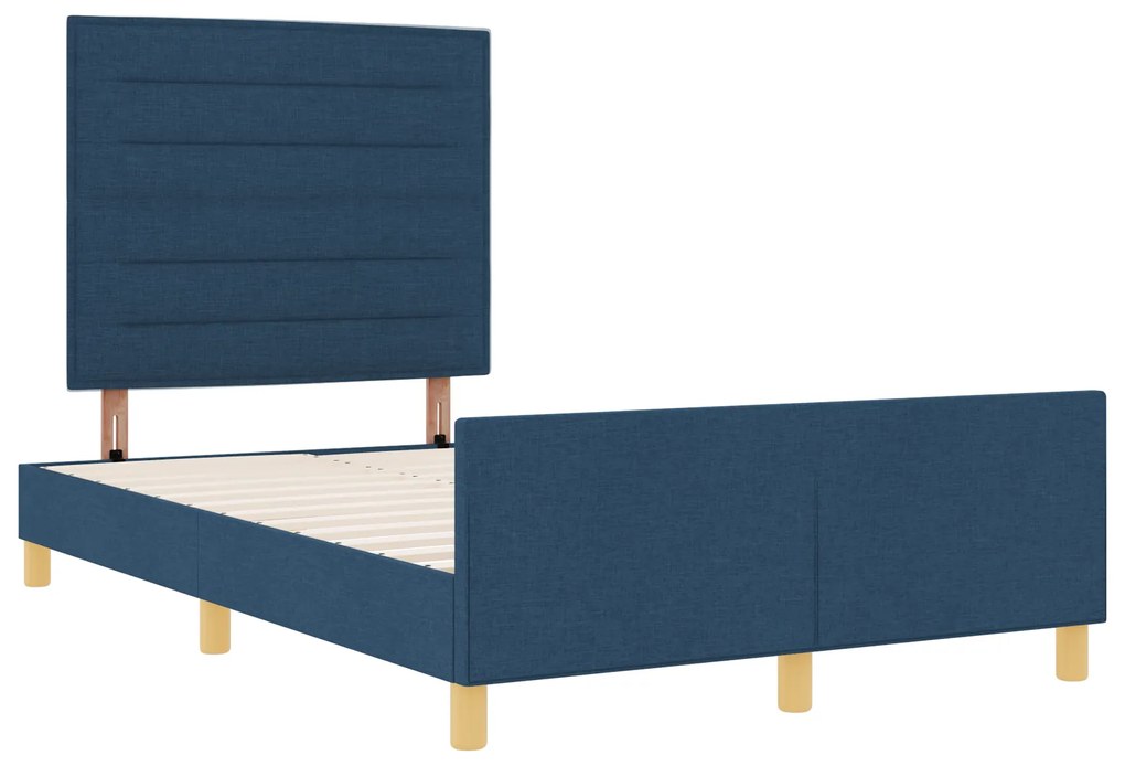 Cama vidaXL Azul 120x200 cm Tecido