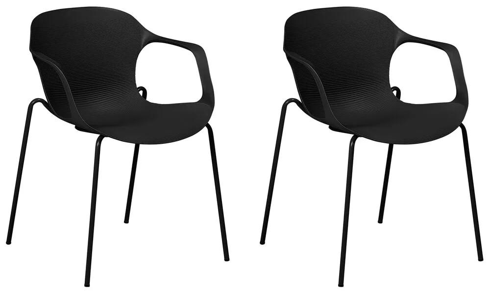 Conjunto de 2 cadeiras de jantar cor preta ELBERT Beliani
